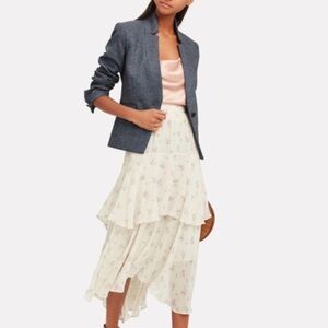 Veronica Beard Celina herringbone dickey blazer blue size 4